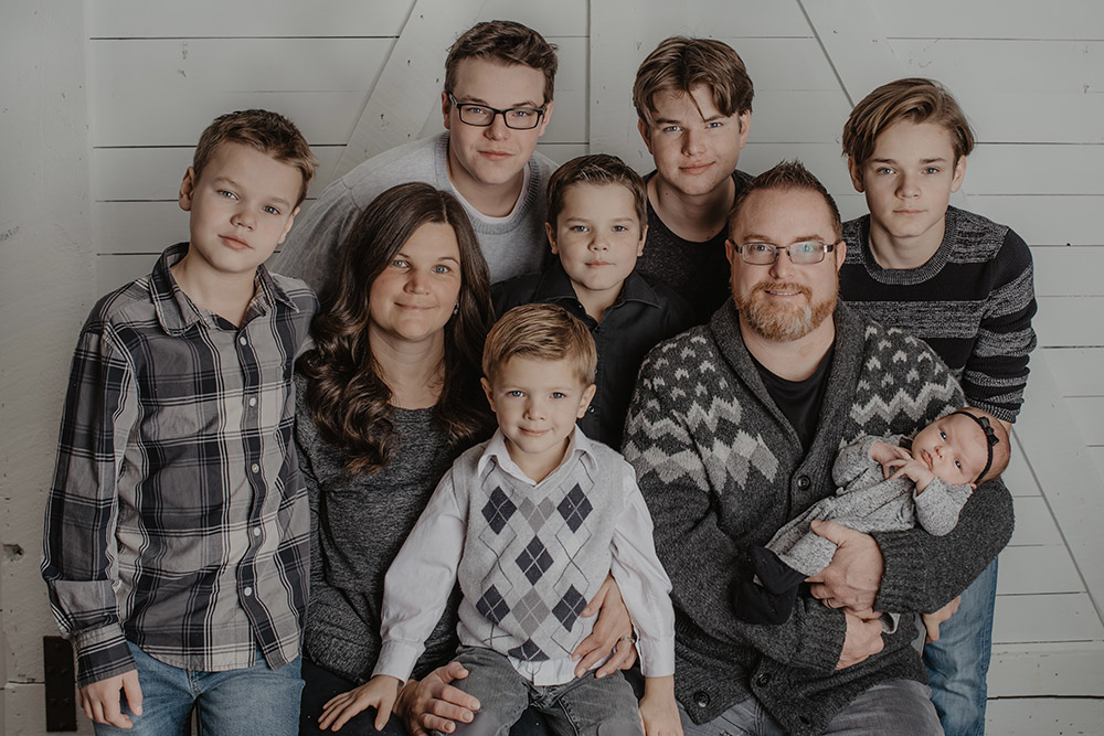 Pastor Josh Perks and family (a lot of boys)