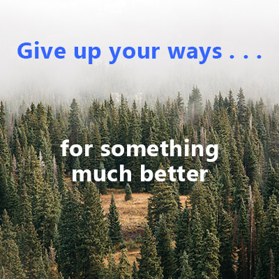 Give up your ways for something much better